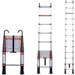 Bathla 12.5 ft Aluminium Telescopic Ladder | 2-Year Manufacturer Warranty | Portable & Compact | Made in India (13 Step - 3.8 mtr)-45