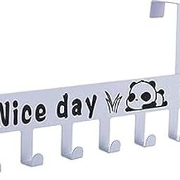 DOCAT Over Door Hanger for Clothes Hanging Heavy Duty Hanger Holder Coats Robes Hats Clothes Towels Hanging Towel Organizer 6 Hook Easy Installation Over Door Hook 1pc (Multicolor)-picture-18