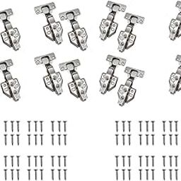 Volo 0* Crank European Style Mild Steel Clip-on Soft Close Concealed Cabinet Hinges for Cabinet Door of Kitchen/Room/Office (Color : Nickel, 4 Set)-66