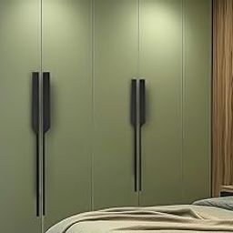 HARMONUS Fancy Aluminium Kitchen Cabinet Handle 18 Inch Long Pull Handle for Wardrobes, Door Handle, Drawer Handle, Glossy Black Finish Aluminium Alloy (1 set-1 Pair Left & Right) HCBLACKSAC-59-18INCH-image-86