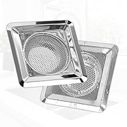 GLUN® Kitchen Sink Strainer Small Holes Stainless-Steel, Square Shape Size 11cm Diameter, Steelness Steel Material, Drain Basin Basket Filter Stopper Drainer Jali Pack of 2-image-97