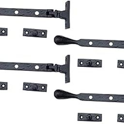 Adonai Hardware 8 Inch "Araunah" Antique Cast Iron Window Casement Stay (Supplied as 4 pieces per pack) - Matte Black Powder Coated-image-84