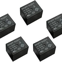 5 Pieces 24V DC Mini Power Relay SPDT 10A PCB Mount with 5 Pins HY3FF-DC24V-17
