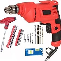 Digital Craft Electric Drilling Tool 600W Multi-Function Household Hand Drill – 10mm Reversible Pistol Drill Machine, T-Bar Socket Set, Mini Pocket Level-16
