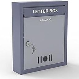 Primax Metal Wall Mount A4 Letter Box - Mail Box/Outdoor Mailboxes Home Decoration with Key Lock (Dark Grey)-image-56