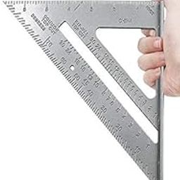 Kesig Double Side Scale Aluminium Alloy Metric Inch Triangle Measurement Hand Tool (Grey, 180 mm)-3
