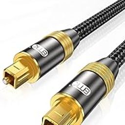EMK Optical Audio Cable Digital Toslink Cable 24K Gold-Plated Nylon Braided S/PDIF Cable for Home Theater, Sound Bar, TV, PS4, Xbox, PlayStation (5Feet/1.5M)-picture-23