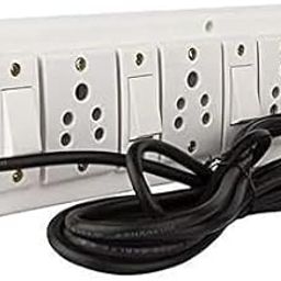 Heavy Duty Extension Board with 4 Sockets & 4 Individual Switches | 5 Meter Lengthy Wire | 230V Power Strip with Power Indicator & Wall Mount Option-image-25
