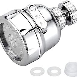 ARQIVO 360 Degree Swivel Faucet Tap Aerator- Adjustable 3 Mode Water Saving Faucet ABS Plastic Splash Proof Faucet Nozzle Filter Faucet Tap for Bathroom Kitchen (Short)-image-26