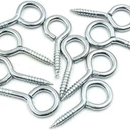 HONJIE 2.5 Inch Stainless Steel Eye Screw Hook - Self-Tapping Ring Eyelet, Silver Tone - 10PCS-picture-18
