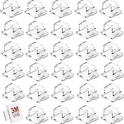 INVOSS 40pcs Cable Clips with Strong Self-Adhesive, Small R Shape Cable Management TV PC Wire Holder Sticky Tidy and Organizer Cord and Wires Clips, Birthday and Diwali Light Clips - (Clear) (1)-21