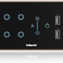 i-Touch Wi-Fi Smart Switch Panel, 4 Module with Fan Regulator, 2 USB Ports, Glass Plate, Black-15