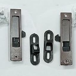 PVC Body Concealed Lock for Aluminum Sliding Window Pack of 2 Pair Brown-picture-2