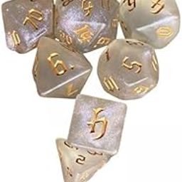 UJEAVETTE Toy 4xAcrylic Polyhedral Dices Toys Math Teaching for Parties Table Games Gold Game Pieces, Parts-image-75