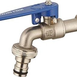 Fossa Nozzle Cock for Bathroom | Washing Machine Tap for Inlet Pipe/Hose | Garden Pipe Tap | Easy Hose Connect Tap | Laundry Dishwasher Hose Connect (Pack of 1) (Brass Bib Cock)-image-4