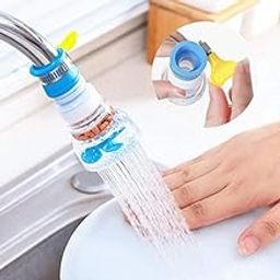 SMEF Flexible Kitchen Tap Head Movable Sink Faucet 360° Rotatable ABS Sprayer Removable Anti-Splash Adjustable Filter Nozzle Swivel Water Saving Aerator (Standard, 360 Degree Rotating)-1