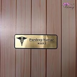Customized Acrylic Name Plate for Office, Home, Workshop, Acrylic Laser Engraved Name Plate for Doctor, For CA, For Dentist, For Advocate, For Door, For Wall Name Plate 12 x 4 inch-17