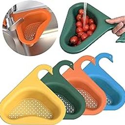 CREDSY Kitchen Sink Drain Basket, Multifunction Triangular Swan Shape Kitchen Sink Corner Food Catcher Kitchen Sink Strainer, Kitchen Waste Drainer Basket (Multicolor, Pack of 1) plastick-picture-10