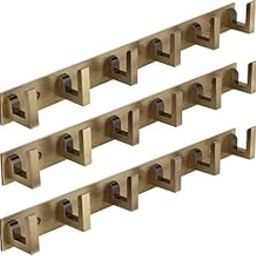 Exclusive Extra Long Antique Rust Proof Metal 6 Pin Metal Bathroom Cloth Hooks Hanger Door Wall Robe Hooks Rail for Hanging Keys, Clothes &Towel Pack of 3 Piece Hook Rail-image-81