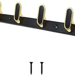 VOLO Premiumand Stylish Door Hangers for Clothes, Door Cloth Hanger, Cloth Hanger, Hooks Rail for Hanging Keys,Clothes,Towel (Black Gold) (4 Hook, 1)-image-27