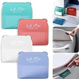 Rushwak(Pack Of 4) Toilet Seat Lifter Self-Adhesive Toilet Seat Holder With Double Tape Toilet Seat Lifter Handle Clip Water Closet Toilet Lifter Avoid Direct Contact With Cover&Seat(Multi) Plastic-image-51