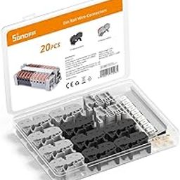 Ledgebit 211 DIN Rail Wire Connectors Kit – 12AWG Terminal Blocks with 35mm DIN Rail Mounting, Quick Lever Wiring, Includes 20 Connectors, End Brackets, Labels, Screws & Storage Box-image-47