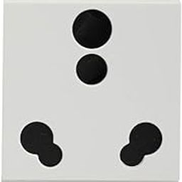 Schneider Electric Opale Plastic 6A/16A 3 Pin Socket with Shutter (White) X2106WH-3