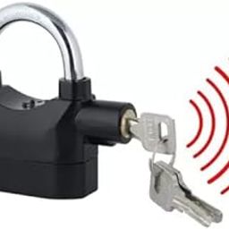Neellohit Alarm Security Lock with Motion Sensor and 2 Keys, Metallic Finish (Black) (Free Size, 1)-1