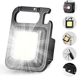 DEVIL Will Cry Flashlights - 1000 Lumens Bright Keychain Flashlight, Portable USB Rechargeable with 3 Light Modes, Folding Bracket & Bottle Opener for Fishing, Walking, Camping-image-2