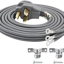 FIRMERST - 10 foot 3-Prong Dryer Cord, 30 Amp, 250 Volt, NEMA 10-30, Gray-16