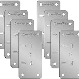 amiciTools Hinge Repair Plate | Stainless Steel (SS202) Door Hinge Reinforcement | Fix Loose Cabinet Hinges | 8 Pcs of Hinge Base Repair Plate with Screws-image-27