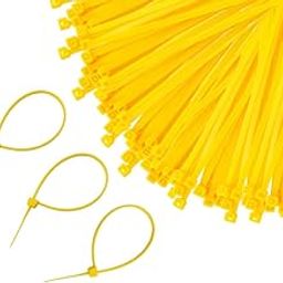GLOBOMOTIVE Teeth Grip Nylon Self Locking Cable Ties, Yellow (150 x 3.6 mm, 100 pieces) - Heavy Duty Strong Zip Wire Fastener Organizer Tie for Indoor and Outdoor-picture-13