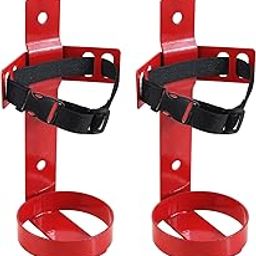 Fire Extinguisher Metal Bracket - Fire Extinguisher Mount - Wall Hanging Bracket with Adjustable Straps Heavy Duty Fixing Holder (2.5LB Red 2PCS)-image-61