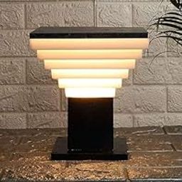 Metal and Polycarbonate Gate Light Waterproof Pillar Lamp Outdoor Decor Garden Lighting Pole Mount Exterior Fixture for Home Entrance Patio Compound Boundary (Bulb Not Included)-8