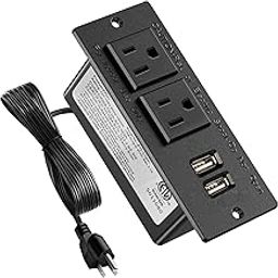 Recessed Power Outlet with USB, Furniture Outlet with 2 AC Outlets and 2 USB Ports, Recessed Power Strip with 4 Feet Power Cord, Recessed Plug Outlet,-image-68