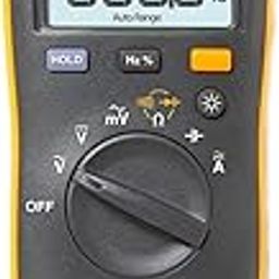 Fluke 107 Palm-sized CAT III Digital Multimeter Voltmeter 6000 Counts AC/DC Voltage Current Frequency Measurements Reliable & Safe Multifunctional Ohm Tester LCD Display-15