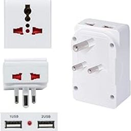 Hi-Plasst Universal Multiplug with Dual USB Ports | India Adapter for USA Devices | 3-Pin Socket with Type-D Plug | Adapter Plug with LED Indicator, Travel Adapter for Home, Office & On-The-Go Use-11