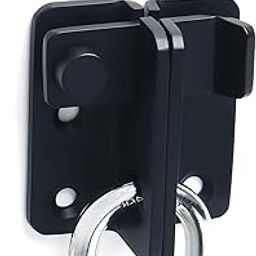 VICTAC Gate Flip Latch Slide Bolt Latch Safety Door Flip Lock 55x45mm Kadi Lock Steel Gate Bolt Stainless Steel Matte Black with Stainless Steel Screws-15