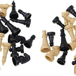 ATORSE Toy 64pcs/lot Plastic Chess Pieces Only Board Game Checker Pawns Accessories-Toys & Hobbies-Games-Chess-Chess Accessories-picture-13