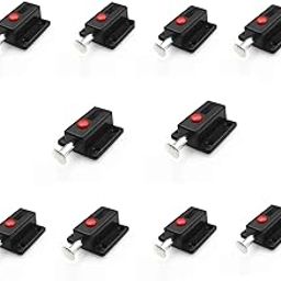 Bhajanshree 10 Pcs Automatic Spring Loaded Sliding PVC | Door Lock with Knob and Latches | Bathroom and Glass Folding Doors | Perfect for Home Use (Black)-14