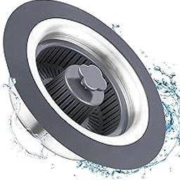 SHUTTLE ART 1 PCS 3 in 1 Kitchen Sink Drain Strainer Stopper, Upgraded Anti Clogging Pop Up Sink Strainer, and Stainless Steel-Wrapped Shell Drain Stopper Combo with Strainer Basket-image-42