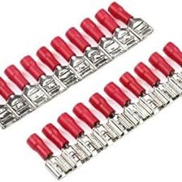 ERH India 20 Pcs FDD1.25-250 Red Pre Insulated Female Type Spade Crimp Connectors for Industrial Installations, Commercial Buildings, Residential Wiring etc.-5