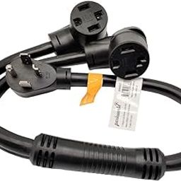 Parkworld 886603 NEMA 14-30 Splitter Dryer 14-30P Male Plug to (2) Female 14-30R Socket, Dryer 4 Pin 30A 14-30 Y Adapter Cord (3ft)-image-26