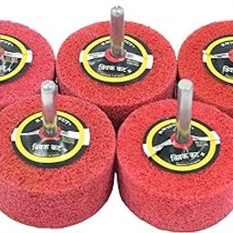 Kwick Cut+ Non-Woven Unitised Abrasive Matt Mop Wheel 40x25mm for Drill with 6mm Shank – Red Surface Conditioning Polishing Buffing Wheel for Metal, Wood, Rust Removal – for Rotary Tools-image-85