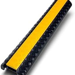 Tarkas | Heavy Duty | Floor Cable Protector | 2-Piece Set (1.5 ft Each, Total 3 ft) | Durable Cord Cover with Anti-Slip Design for Home, Office, and Workshop (Black + Yellow)-image-78