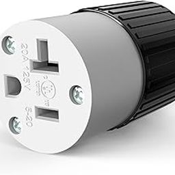 ENERLITES NEMA 5-20R Straight Blade Connector, Female Plug Replacement Cord Outlet, 20 Amp, 125 Volt, 2 Pole, 3 Wire Grounding, Industrial Grade, Heavy Duty, UL Listed, 66211-BK, Black-15