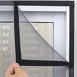 Room Mesh Screen Mosquito Window Curtains Net Protector Fly Screen Inset (Color:Grey)(Size:152cmx120cm)-image-25
