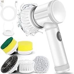 LMN Store Multi-Functional Electric Cleaning Brush 7 in 1 Magic Power Scrubber Household Cleaning Tools Spin Scrubber with Buffer Polisher for Bathroom,Shower,Tub,Kitchen Floor Electric Spin Scrubber-picture-14