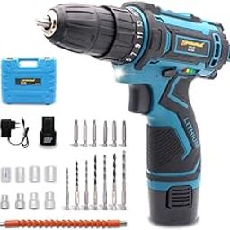 TOMAHAWK® T9130 12V Cordless Screwdriver and Drill Machine - 1350RPM, Reversible Switch, Multi-Torque Clutch, 10mm Keyless Chuck - 1x1.5Ah Battery with BMC Case-13