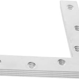 ROMISBABA 4pcs Stainless Steel Shaped Flat Angle Brackets Thick Heavy-Duty Corner Brace for Fixing Brackets for Furniture Easy to Install-image-2